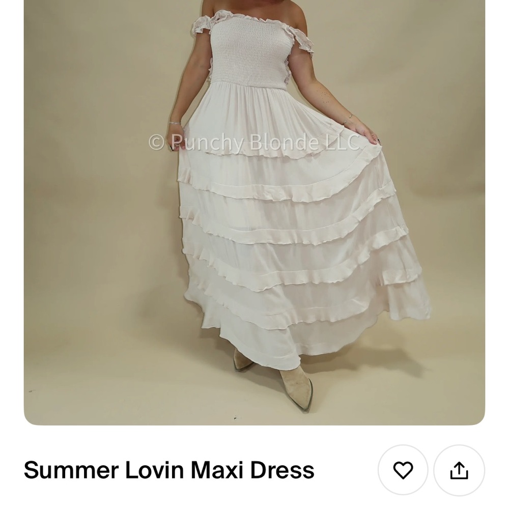 Chic Off-Shoulder Ruffle Maxi Dress - Picture 2 of 4